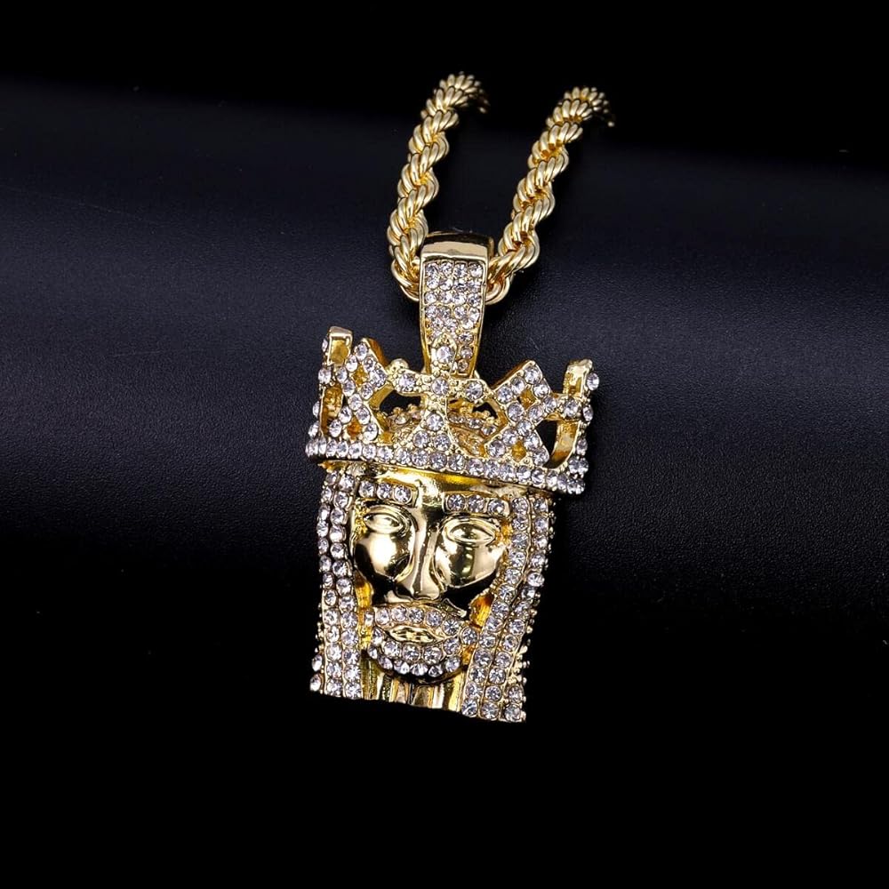 Amazon.com: BLINGFACTORY Hip Hop Iced Lab Diamond Crowned